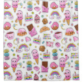 Muster Funny Unicorn Magic Rainbow Niedlich Duschvorhang (Vorderseite)