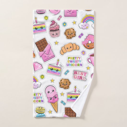 Muster Funny Unicorn Magic Rainbow Niedlich Handtuch (Handtuch)