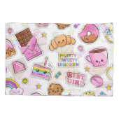 Muster Funny Unicorn Magic Rainbow Niedlich Kissenbezug (Rückseite-Links)