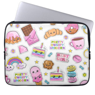 Muster Funny Unicorn Magic Rainbow Niedlich Laptopschutzhülle