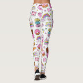 Muster Funny Unicorn Magic Rainbow Niedlich Leggings (Rückseite)