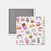 Muster Funny Unicorn Magic Rainbow Niedlich Magnet (Vorderseite/Rückseite)