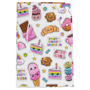 Muster Funny Unicorn Magic Rainbow Niedlich Mittlere Geschenktüte
