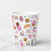 Muster Funny Unicorn Magic Rainbow Niedlich Pappbecher (Vorderseite)