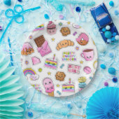 Muster Funny Unicorn Magic Rainbow Niedlich Pappteller (Party)