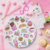 Muster Funny Unicorn Magic Rainbow Niedlich Pappteller (Party)