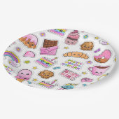 Muster Funny Unicorn Magic Rainbow Niedlich Pappteller (Schrägansicht)