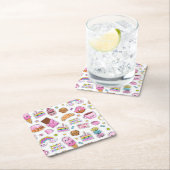 Muster Funny Unicorn Magic Rainbow Niedlich Rechteckiger Pappuntersetzer (Vor Ort)