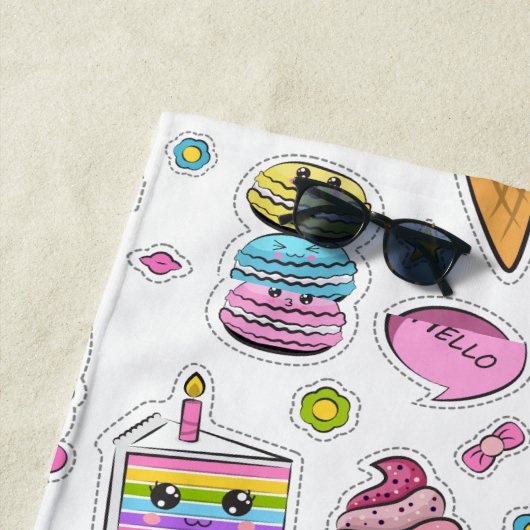 Muster Funny Unicorn Magic Rainbow Niedlich Strandtuch (Beispiel)