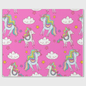 Muster Funny Unicorn Niedlich Geschenkpapier (Flach)