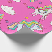 Muster Funny Unicorn Niedlich Geschenkpapier (Ecke)