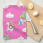 Muster Funny Unicorn Niedlich Geschirrtuch (Viertel Falte)