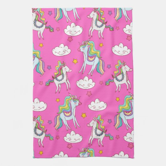 Muster Funny Unicorn Niedlich Geschirrtuch (Vertikal)