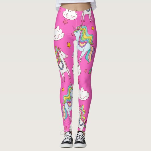 Muster Funny Unicorn Niedlich Leggings (Vorderseite)