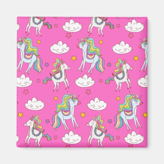 Muster Funny Unicorn Niedlich Magnet (Vorne)