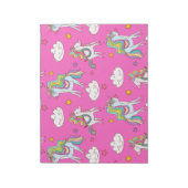 Muster Funny Unicorn Niedlich Notizblock (Rotiert)