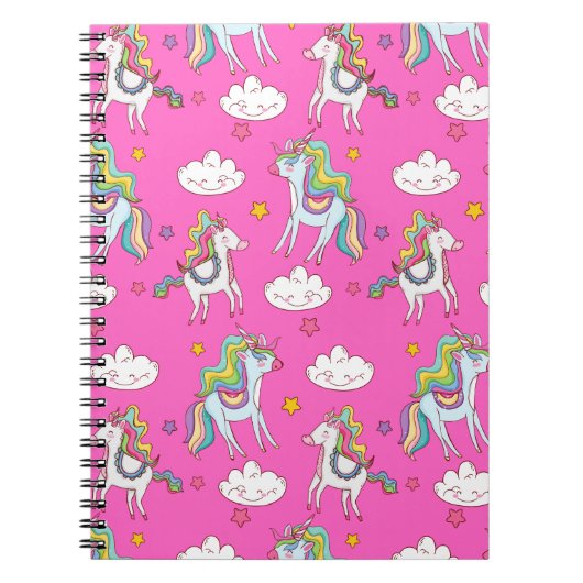 Muster Funny Unicorn Niedlich Notizblock (Vorderseite)