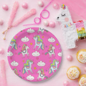 Muster Funny Unicorn Niedlich Pappteller (Party)