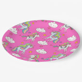 Muster Funny Unicorn Niedlich Pappteller (Schrägansicht)