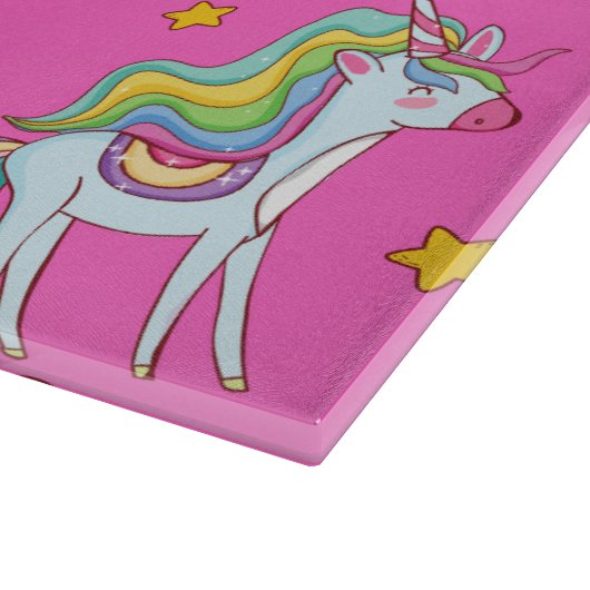 Muster Funny Unicorn Niedlich Schneidebrett (Ecke)