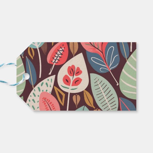 Muster für abstrakte Blätter Geschenkanhänger (Rückseite Horizontal)