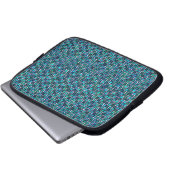 Muster für abstrakte blaue Quadrate Laptopschutzhülle (Vorne Knopf)