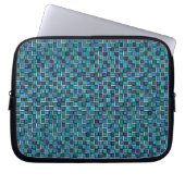 Muster für abstrakte blaue Quadrate Laptopschutzhülle (Vorderseite)