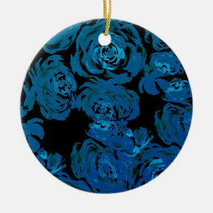 Muster für abstrakte blaue Rose Keramik Ornament
