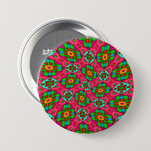 Muster für Abstrakte Blume Button (Vorne & Hinten)