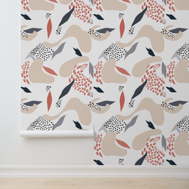 Muster für Abstrakte Blume in Pastellfarben Tapete (Anwendung)