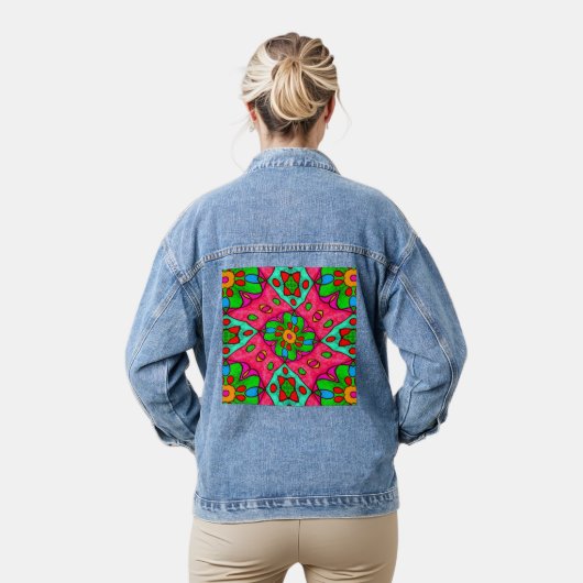 Muster für Abstrakte Blume Jeansjacke (Modell)