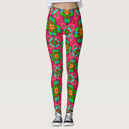 Muster für Abstrakte Blume Leggings (Vorderseite)
