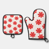 Muster für abstrakte Blume Ofenhandschuh & Topflappen-Set (Vorderseite)