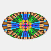 Muster für Abstrakte Blume Ovaler Aufkleber (Vorderseite)