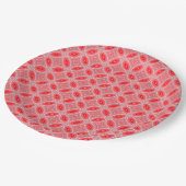 Muster für Abstrakte Blume Pappteller (Schrägansicht)