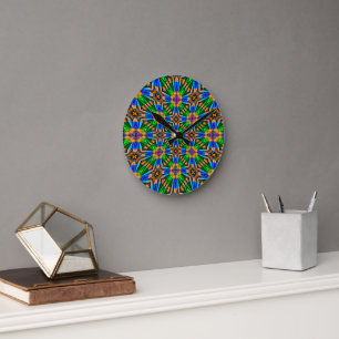 Muster für Abstrakte Blume Runde Wanduhr