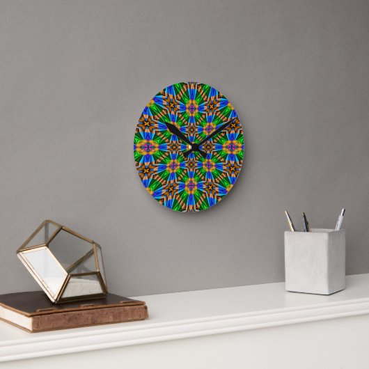 Muster für Abstrakte Blume Runde Wanduhr (Büro)