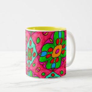 Muster für Abstrakte Blume Zweifarbige Tasse
