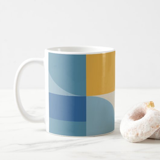 Muster für abstrakte Formen mittlerer Geometrie Kaffeetasse (Mit Donut)