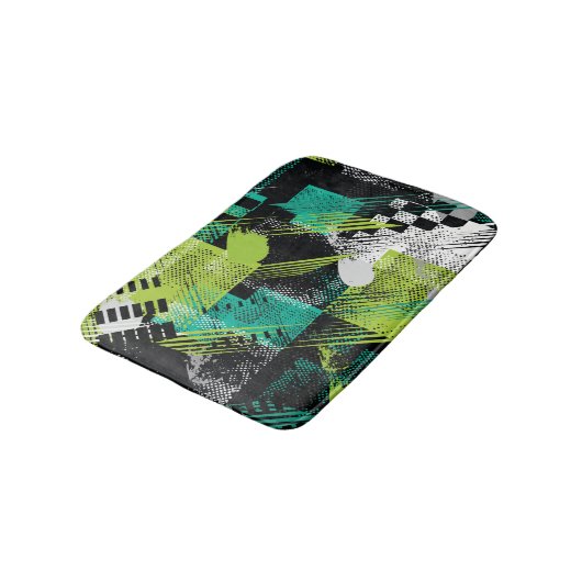 Muster für abstrakte geometrische Punkte Badematte (Schrägansicht)