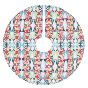 Muster für abstrakte geometrische Tribal-Linien Polyester Weihnachtsbaumdecke
