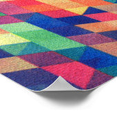 Muster für abstrakte geometrische Wasserfarben Poster (Ecke)