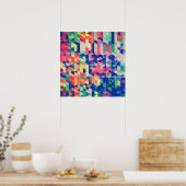 Muster für abstrakte geometrische Wasserfarben Poster (Küche)