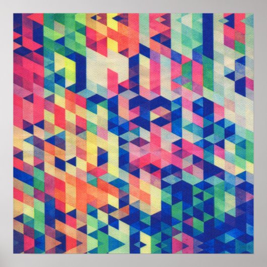 Muster für abstrakte geometrische Wasserfarben Poster (Vorne)