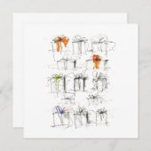 Muster für abstrakte Geschenkboxen Einladung (Vorne/Hinten)