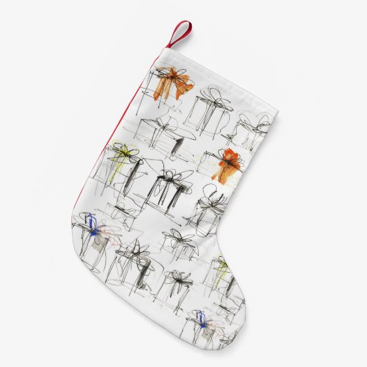 Muster für abstrakte Geschenkboxen Kleiner Weihnachtsstrumpf (Vorderansicht (hängend))