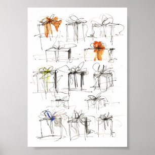 Muster für abstrakte Geschenkboxen Poster