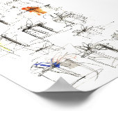 Muster für abstrakte Geschenkboxen Poster (Ecke)
