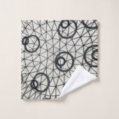 Muster für Abstrakte Kreise in Schwarz und Weiß Badhandtuch Set (Waschlappen)