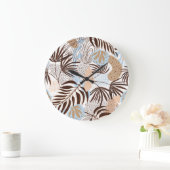 Muster für abstrakte Natur Exotische Pflanze Große Wanduhr (Zuhause)